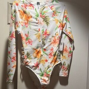 Floral Long Sleeve  One Piece swimsuit perfect for summer nights
